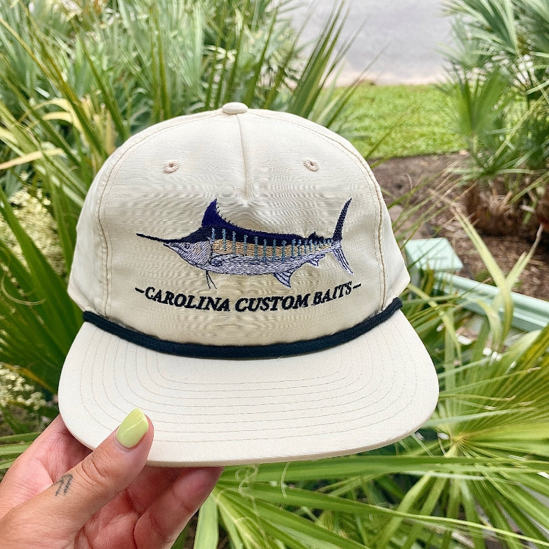 Cream Marlin Rope Hat – Carolina Custom Baits